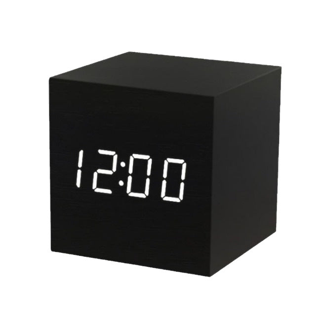 LED wooden clock luminous sound control electronic alarm clock desktop alarm clock