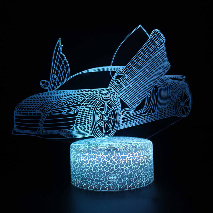 Sports car series 3d night light LED stereo light illusion lamp USB bedside table lamp modeling lamp dimming | Kalsten