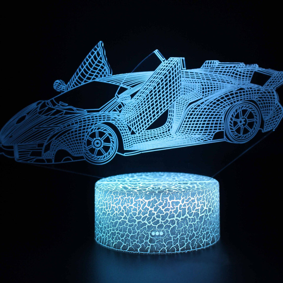 Sports car series 3d night light LED stereo light illusion lamp USB bedside table lamp modeling lamp dimming | Kalsten