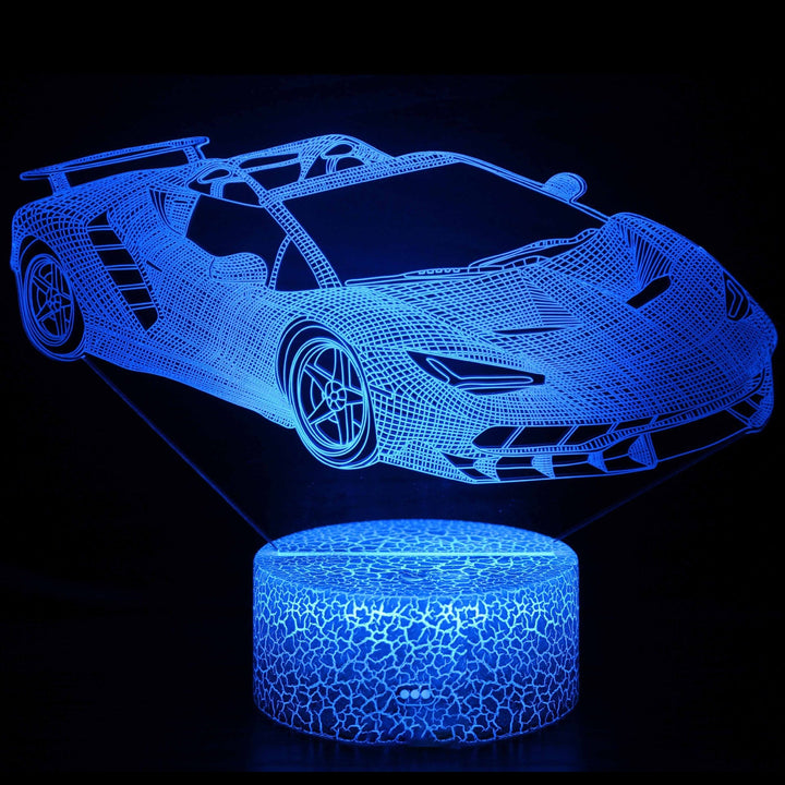 Sports car series 3d night light LED stereo light illusion lamp USB bedside table lamp modeling lamp dimming | Kalsten