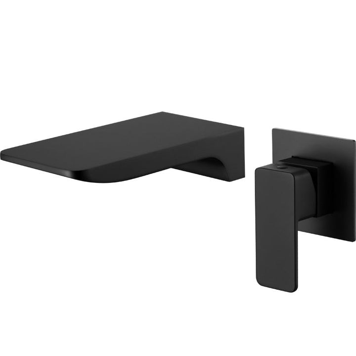 Creative wall type waterfall faucet all copper black wash basin cold and hot embedded basin concealed faucet