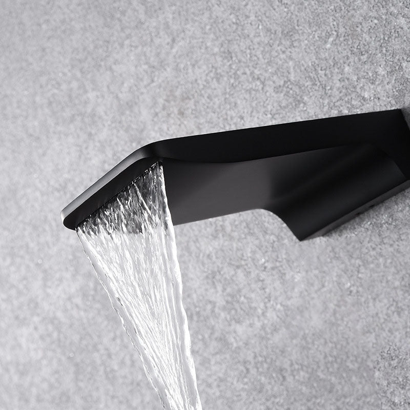 Creative wall type waterfall faucet all copper black wash basin cold and hot embedded basin concealed faucet