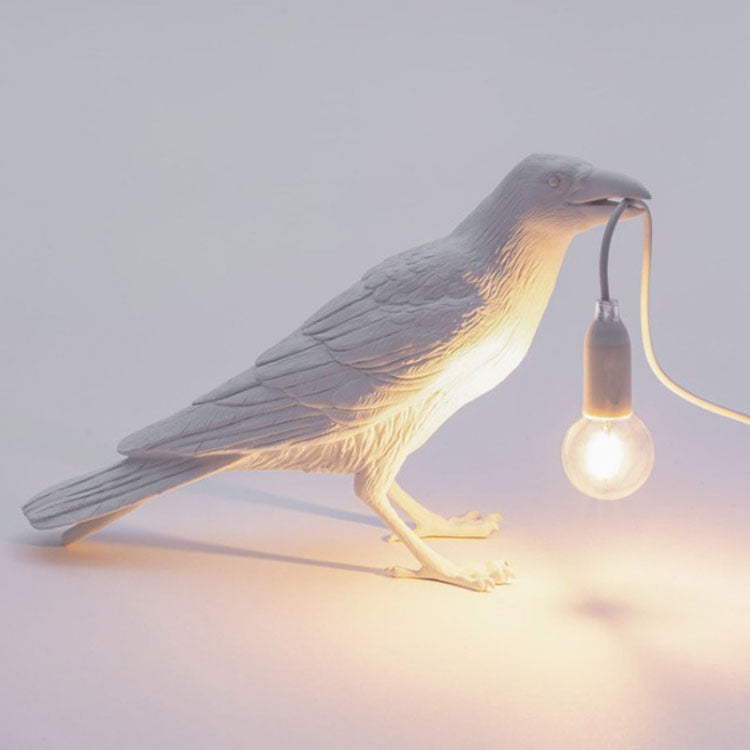 Auspicious bird table lamp personalized creative bedroom bedside animal shape bird resin wall lamp decoration | Kalsten