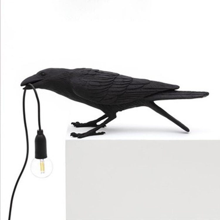Auspicious bird table lamp personalized creative bedroom bedside animal shape bird resin wall lamp decoration | Kalsten