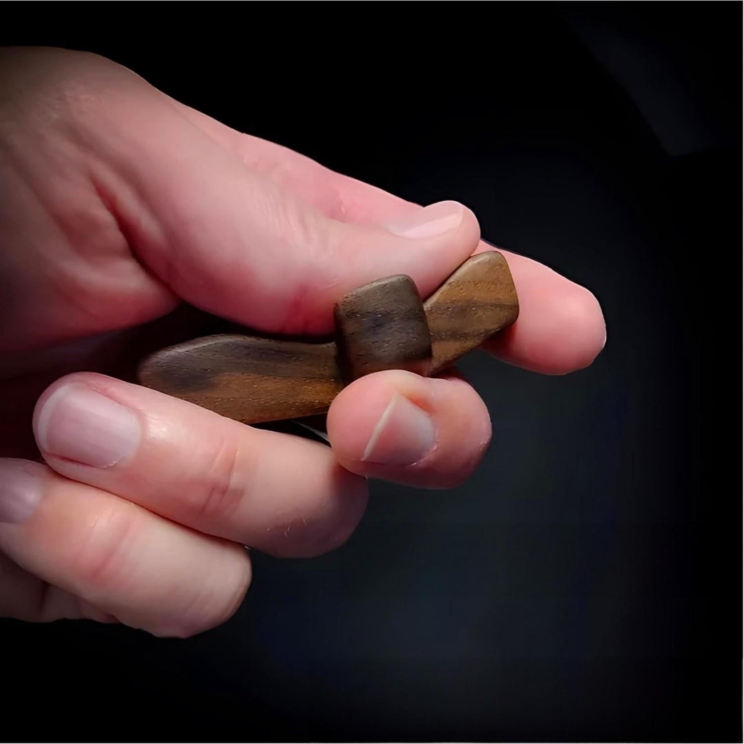 Kalsten|Wooden Cross Fidget Toy|Polished Black Walnut Handheld 2 Pcs