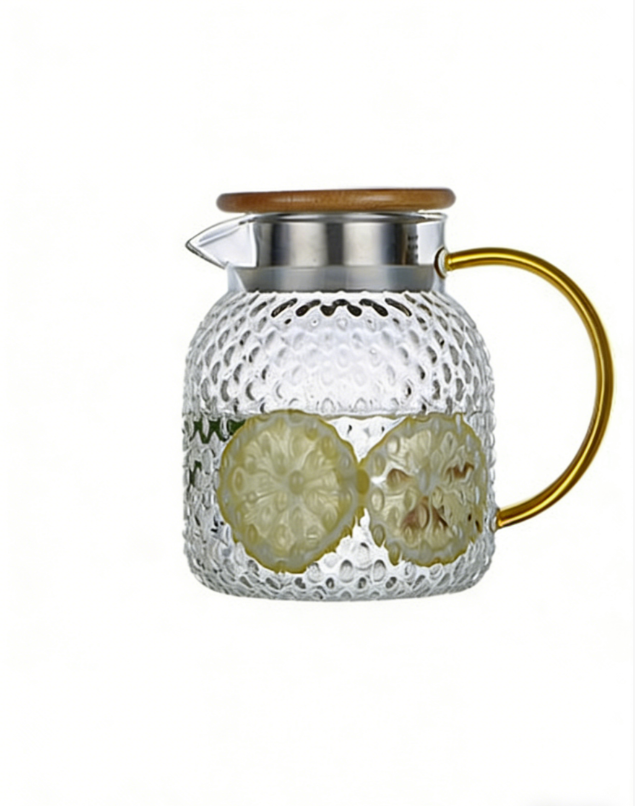 Kalsten | Heatable Glass Cold Water Pitcher with Rice Grain Pattern