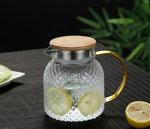 Kalsten | Heatable Glass Cold Water Pitcher with Rice Grain Pattern