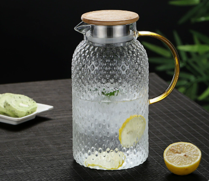 Kalsten | Heatable Glass Cold Water Pitcher with Rice Grain Pattern