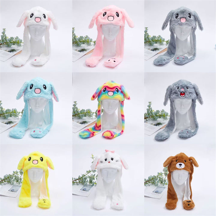 Kalsten 丨 Women's Cute Fluffy Plush Hat Movable Ears