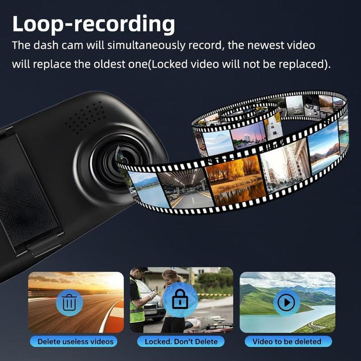 Kalsten | Front and Rear Dual Recording HD Night Vision Dash Cam