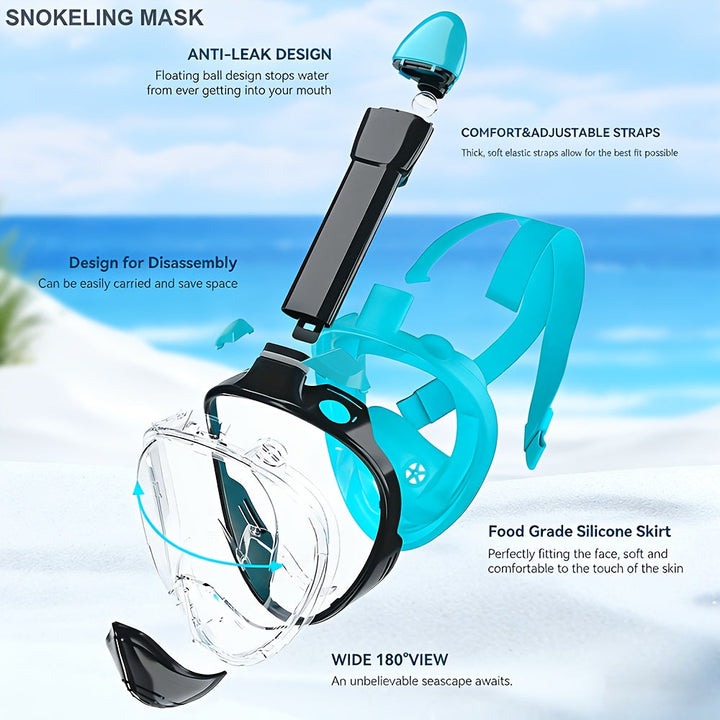 Full-face snorkel mask with 180° visibility | Kalsten