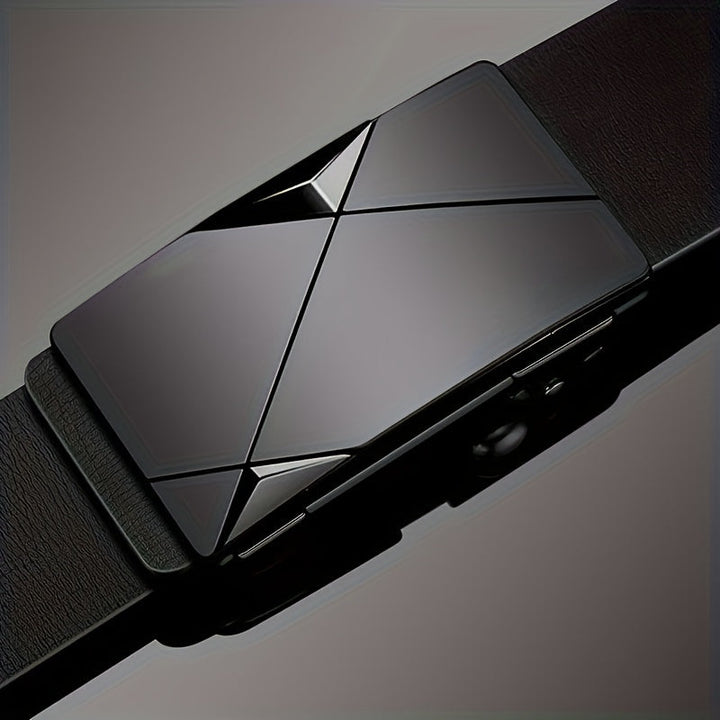 Kalsten | Men’s Genuine Leather Belt with Automatic Buckle – Classic Adjustable Cowhide Waist Belt