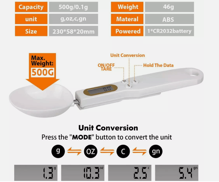 Kalsten | Digital Measuring Spoon — Precise Kitchen Scale for Accurate Cooking