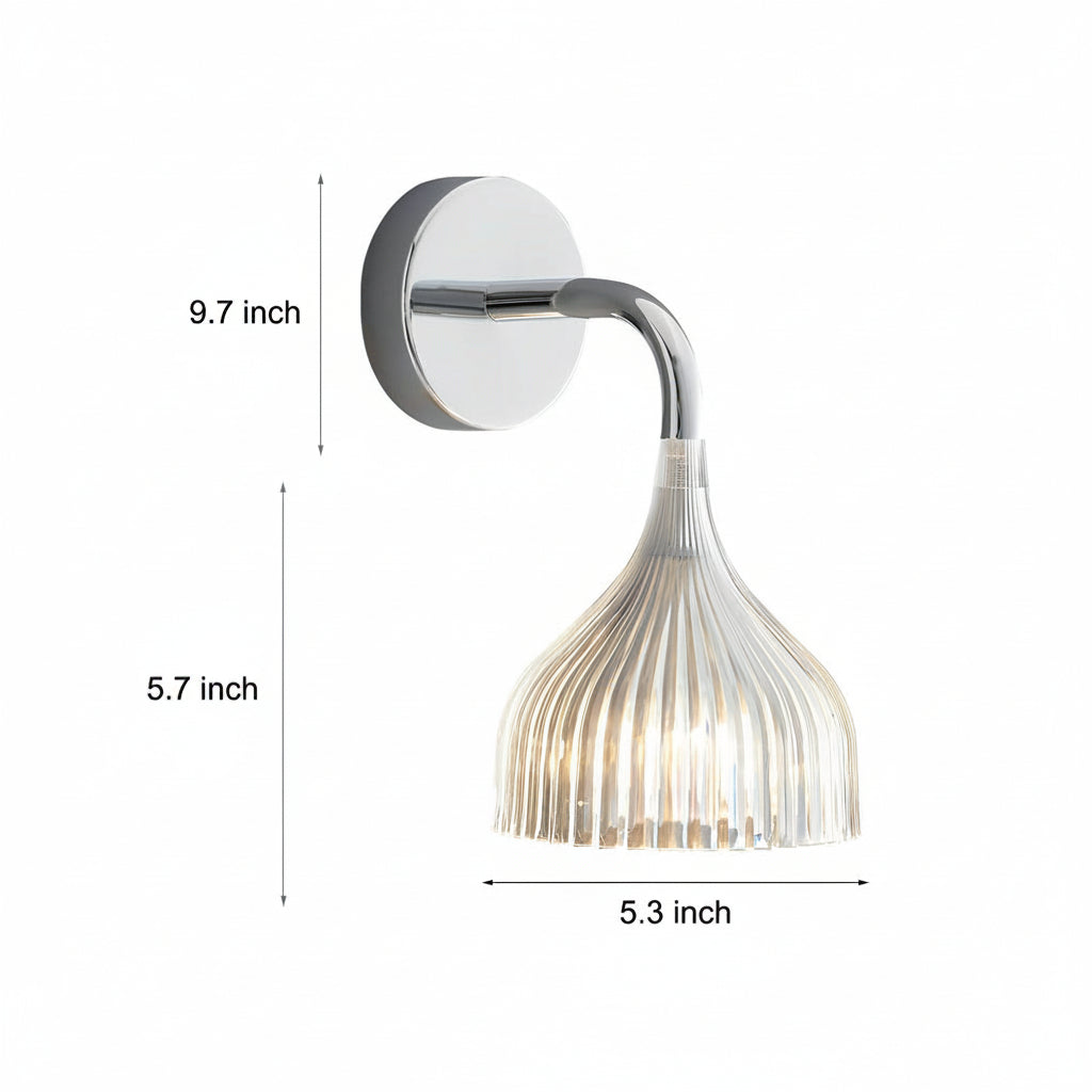LED Wall Sconce Light – Modern Nordic Pleated Iron PS (24x14cm / 9.4x5.3in) | Kalsten