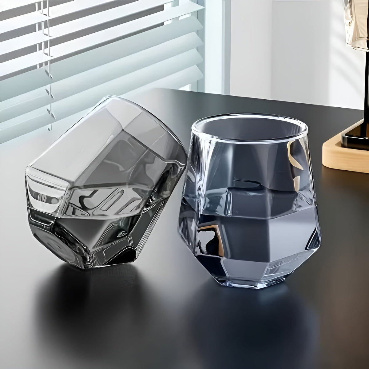 Glass Cup in Transparent Design, 4-Piece Set – Stylish and Decorative Design | 300 ml Glass Cup for Water, Juice, and Tea | Skanto