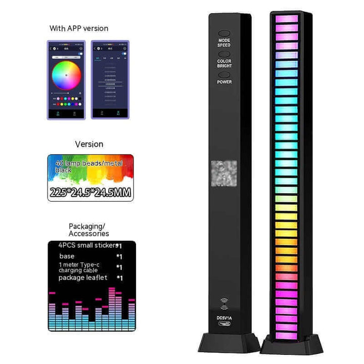 Led Sound Control Light Bar RGB Ambient Pickup Rhythm Lamp Music USB Adjustabl Automotivo Strip For Automobiles Family Party | Kalsten