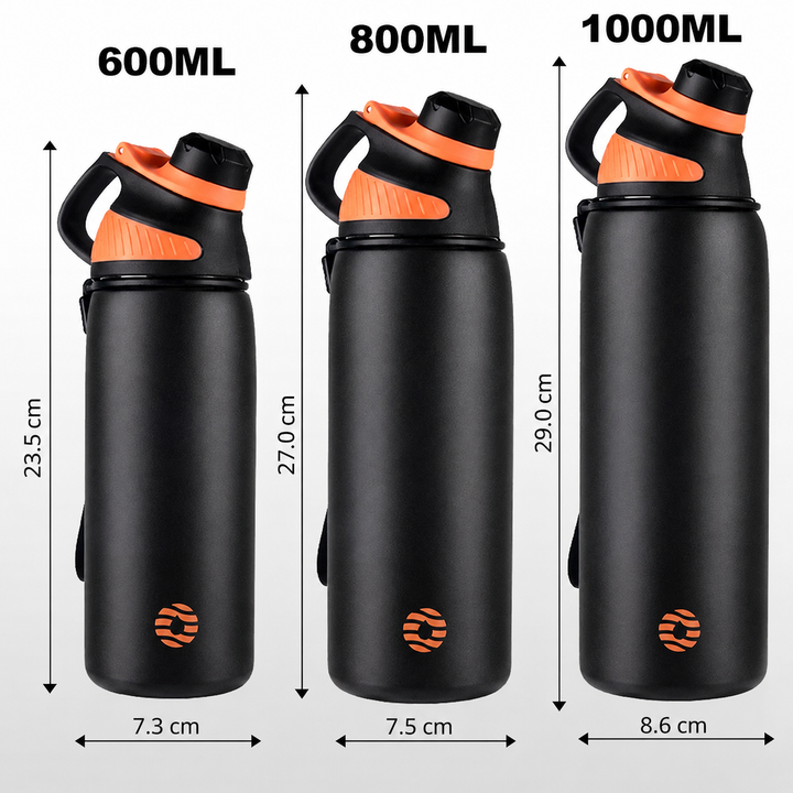 Stainless steel vacuum bottle 1000 ml with magnetic lid | Kalsten