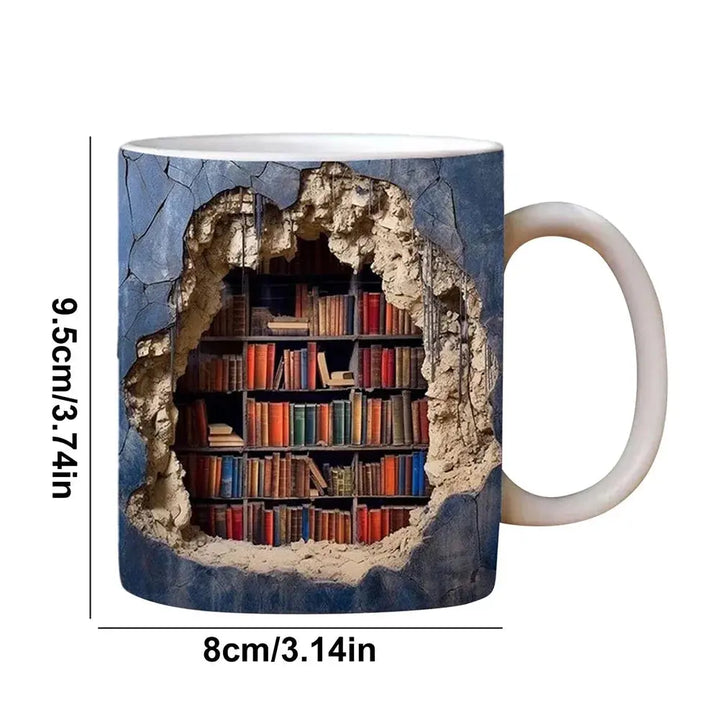 Kalsten | BookShelf Mug – 3D Ceramic Coffee Mug for Book Lovers