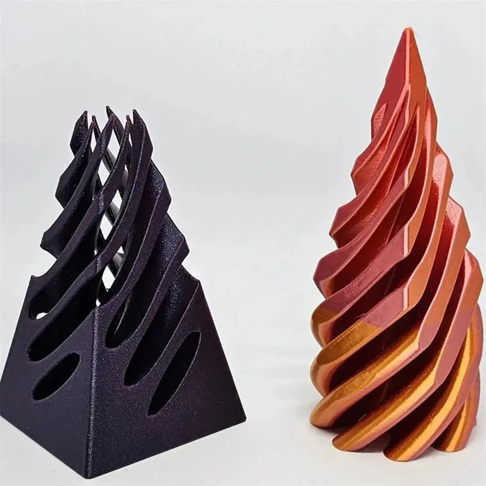 Kalsten | 3D printed spiral cone pyramid toy – Unique visual magic desk sculpture