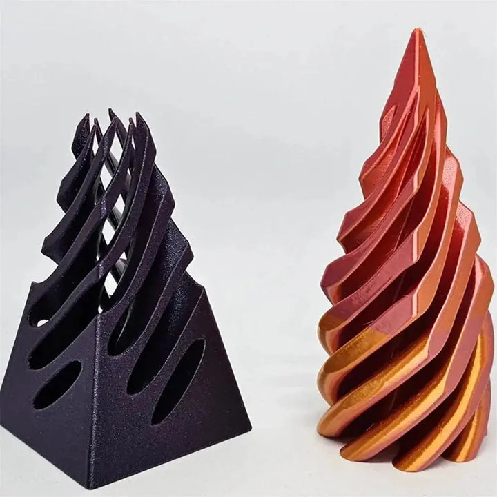 Kalsten | 3D printed spiral cone pyramid toy – Unique visual magic desk sculpture