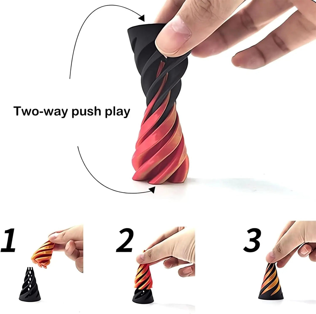 Kalsten | 3D printed spiral cone pyramid toy – Unique visual magic desk sculpture