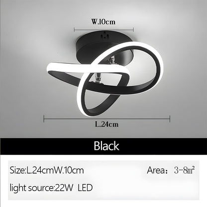 BowLift | Ceiling Light with LED Black Metal Frame