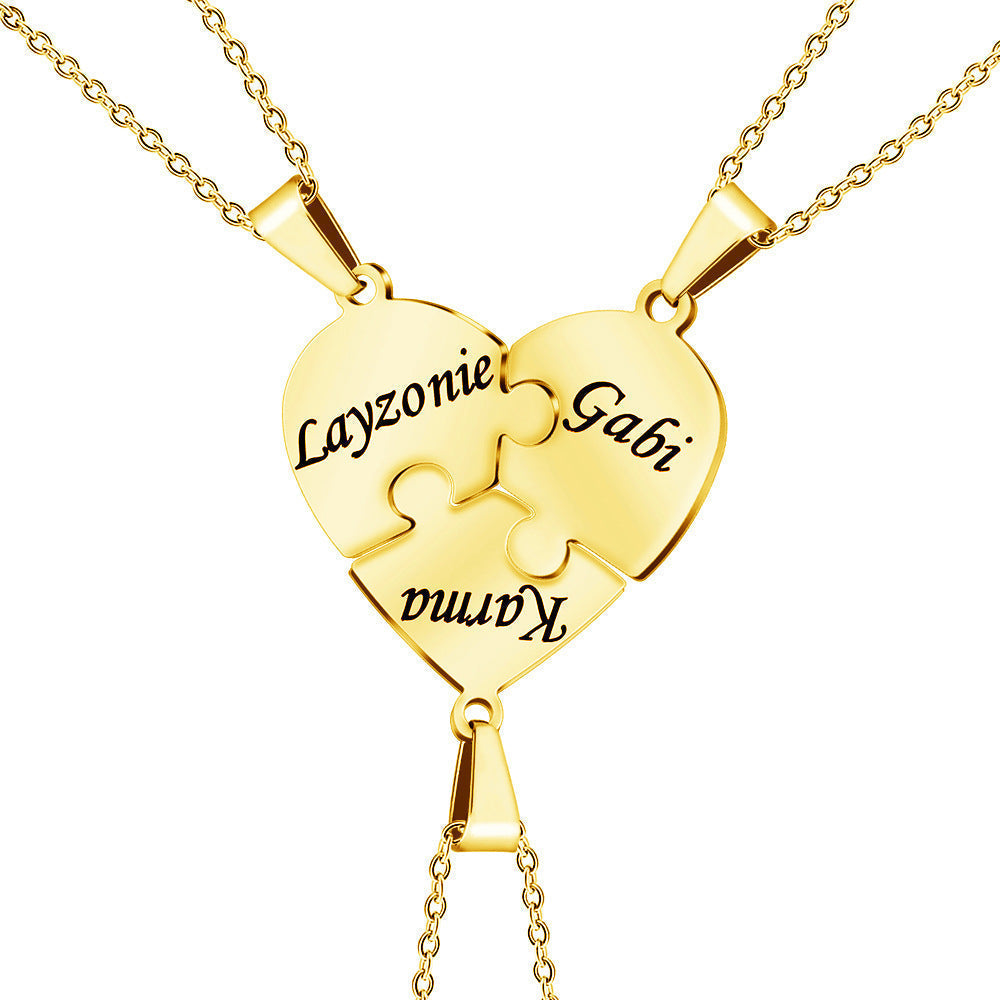 Kalsten | Personalized Family Heart Puzzle Necklace