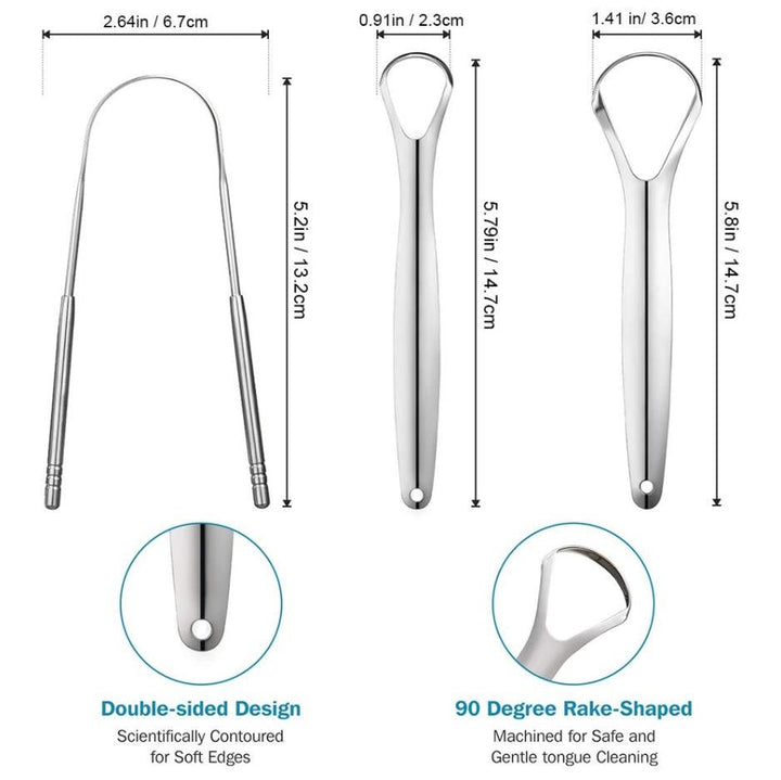 3Pcs Stainless Steel Tongue Cleaners | Kalsten