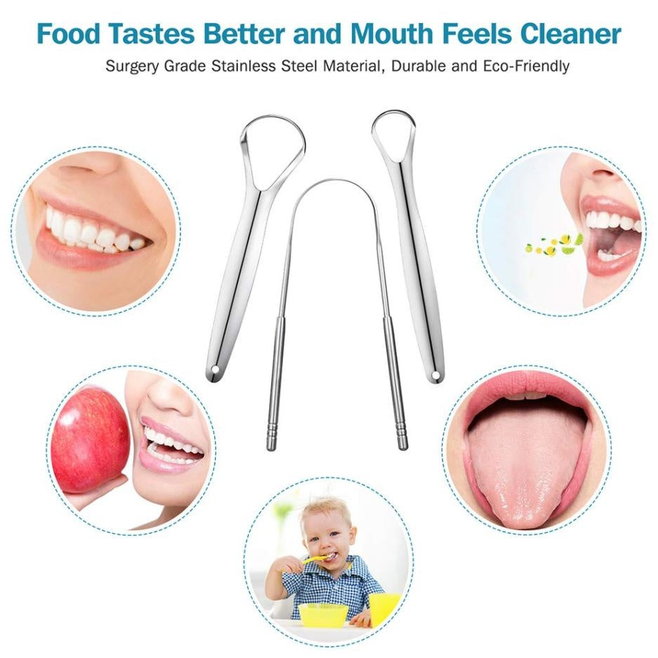 3Pcs Stainless Steel Tongue Cleaners | Kalsten