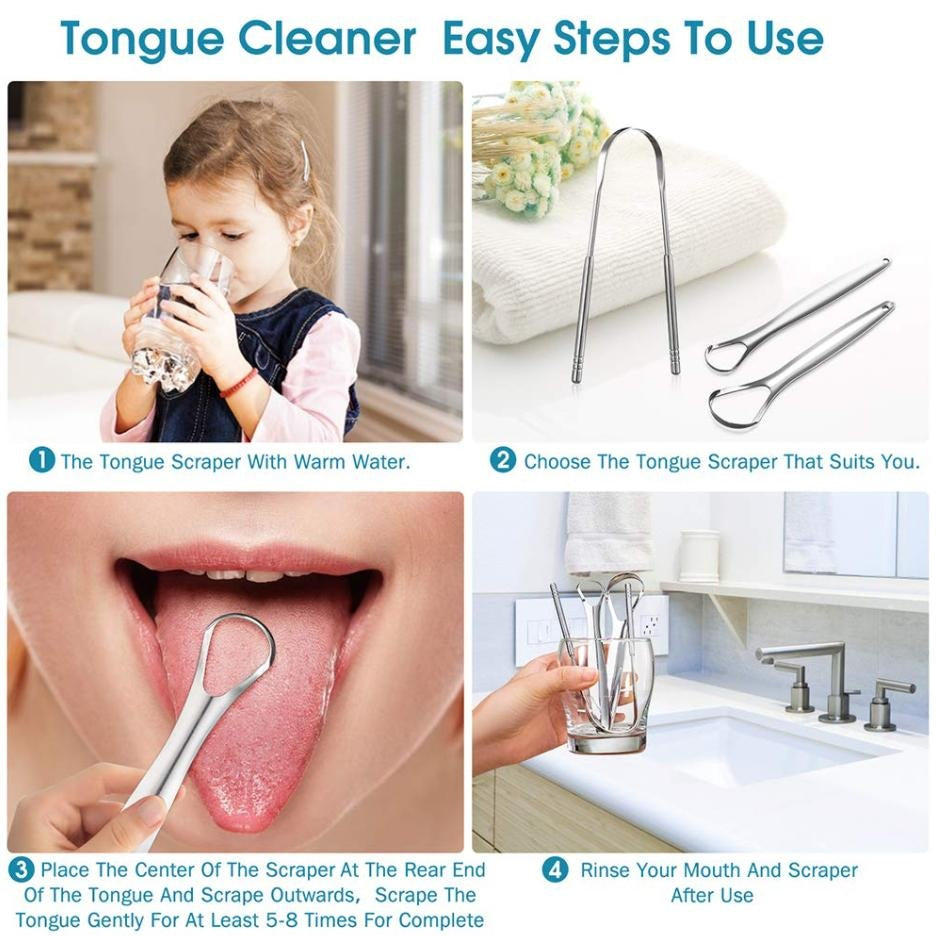 3Pcs Stainless Steel Tongue Cleaners | Kalsten