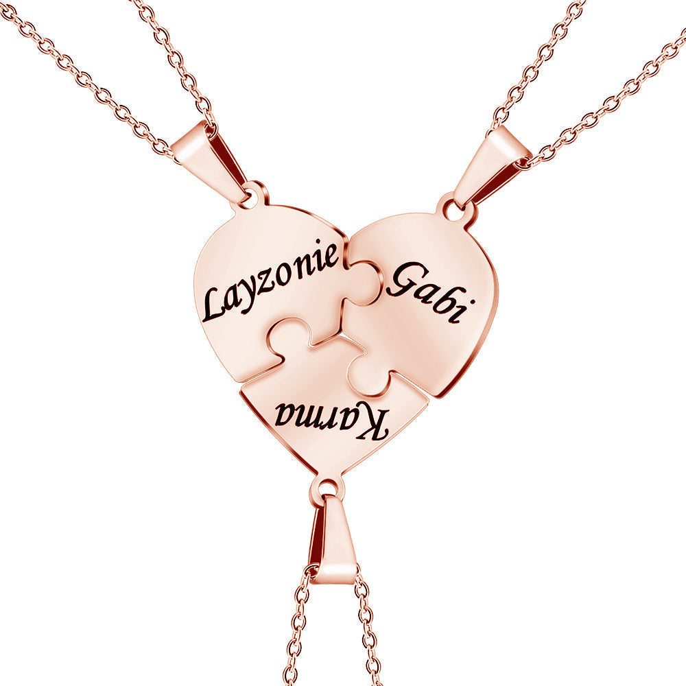 Kalsten | Personalized Family Heart Puzzle Necklace