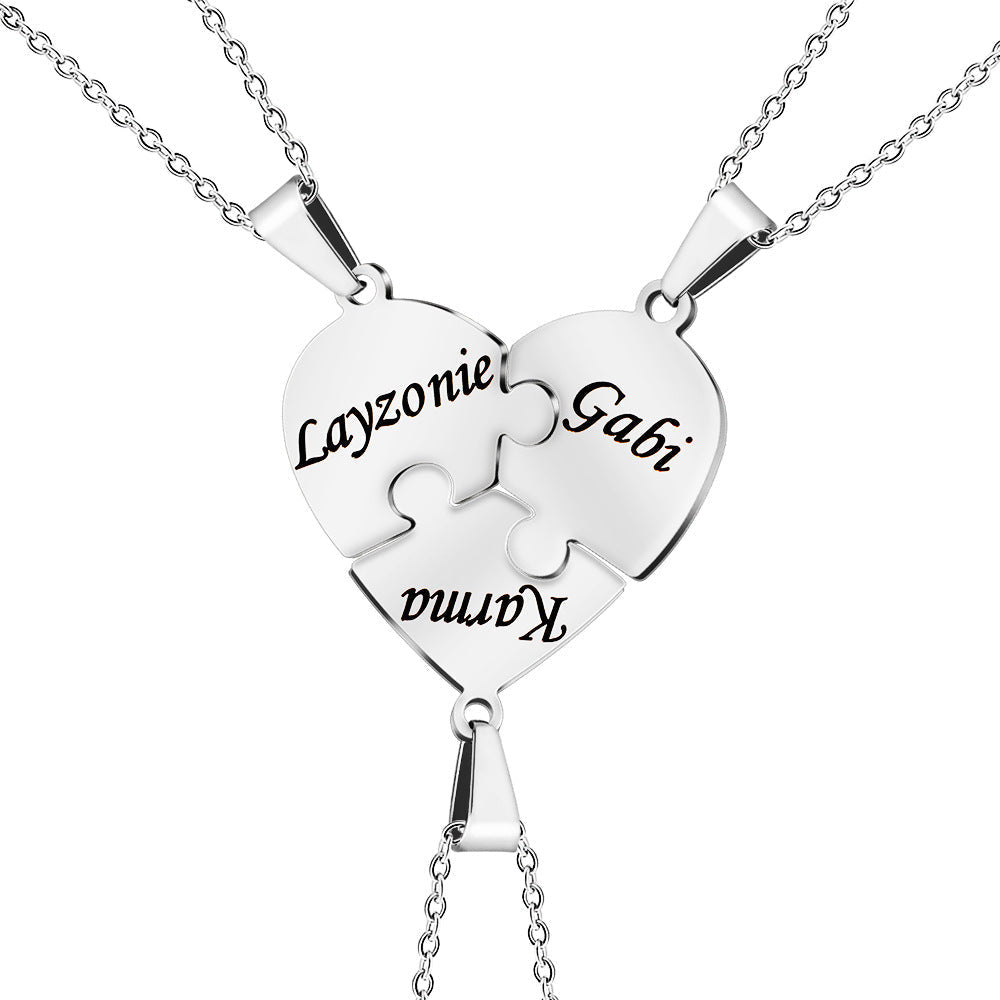 Kalsten | Personalized Family Heart Puzzle Necklace