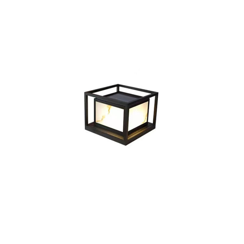 Modern Solar Square Chinese Outdoor Column Head Light LED Lawn Landscape Light | Kalsten