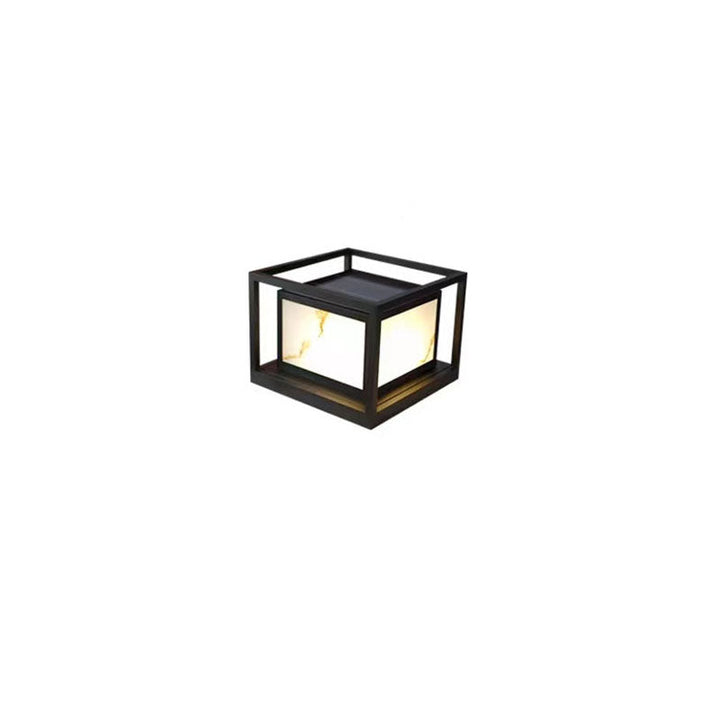 Modern Solar Square Chinese Outdoor Column Head Light LED Lawn Landscape Light | Kalsten