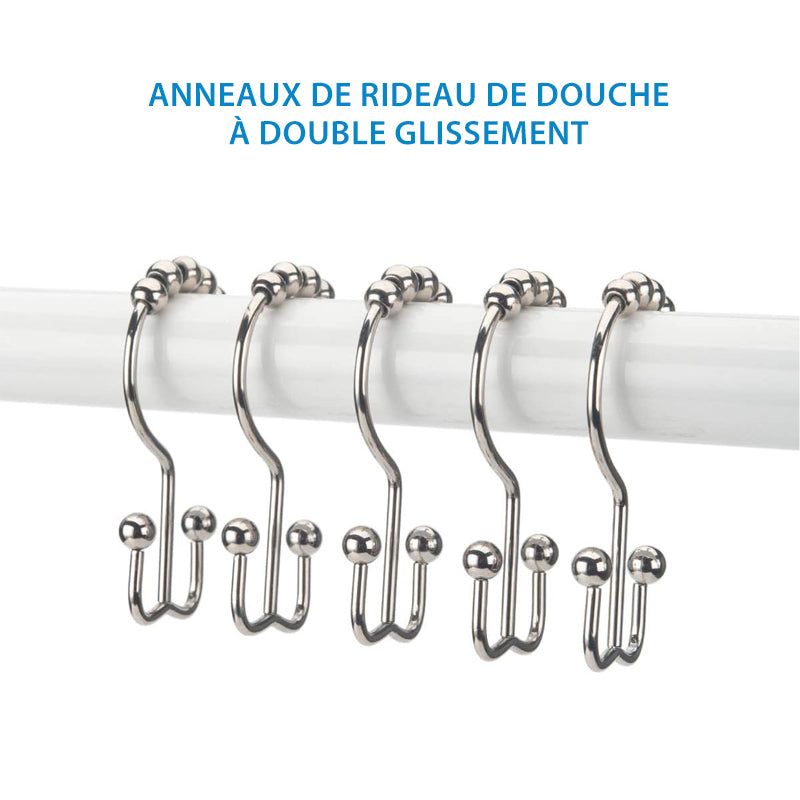 Stainless Steel Shower Curtain Hooks (12 pieces) | Kalsten