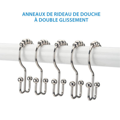 Stainless steel shower curtain hooks (12 pieces) | Bowlift
