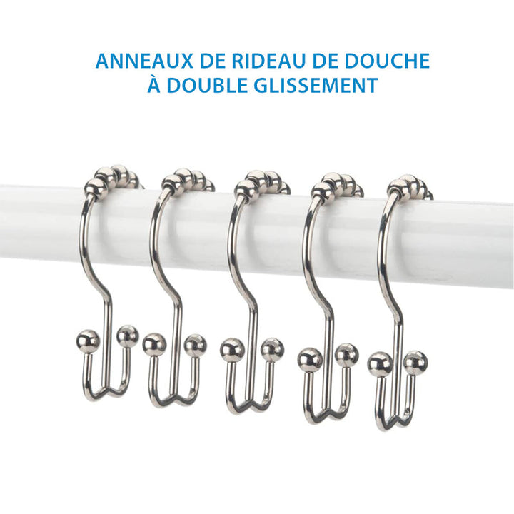 Stainless Steel Shower Curtain Hooks (12 pieces) | Kalsten
