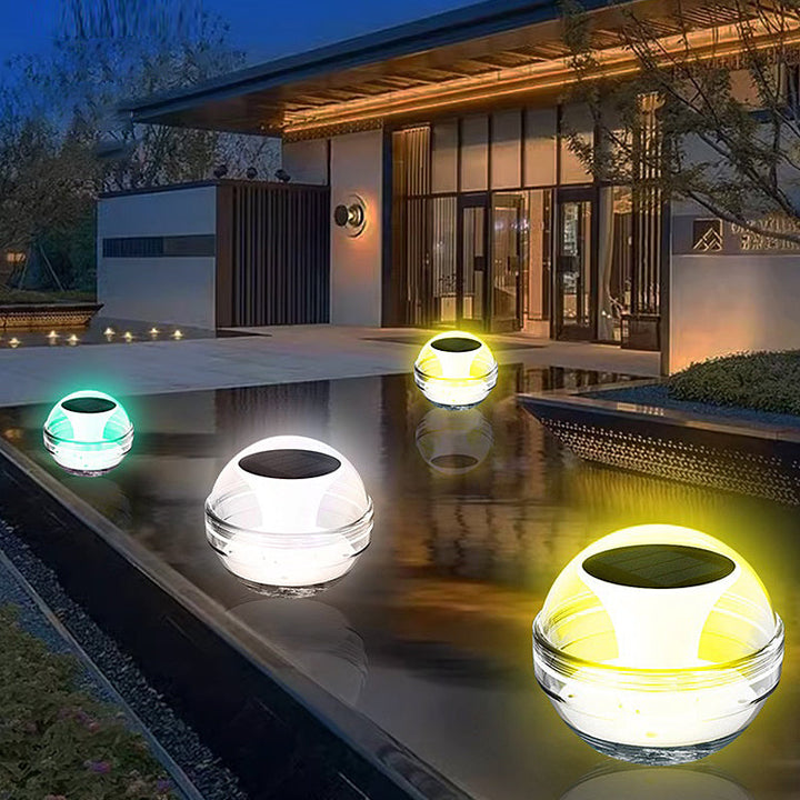 Round Intelligent Light Control RGB Dimmable Floating Solar Pool Lights | Kalsten