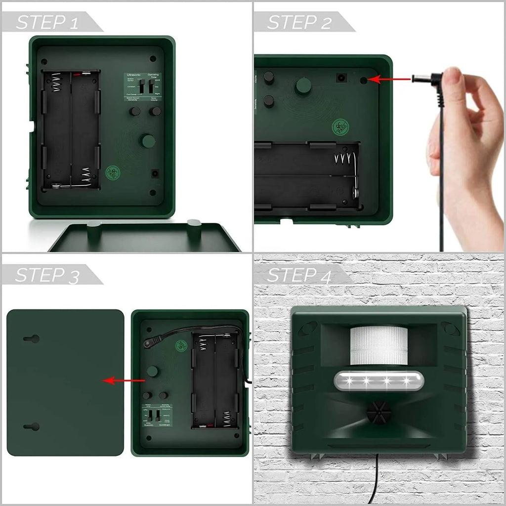 Kalsten | Outdoor Ultrasonic Bird Repeller | Effective, Humane Woodpecker Deterrent for Gardens, Patios & Farms