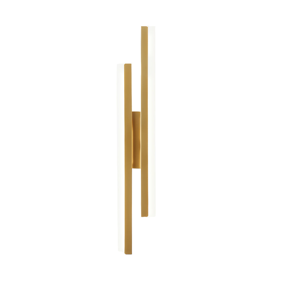 Modern 2-Light Linear LED Wall Lamp with 3-Step Dimming - Black/Gold Wall Sconce | Kalsten