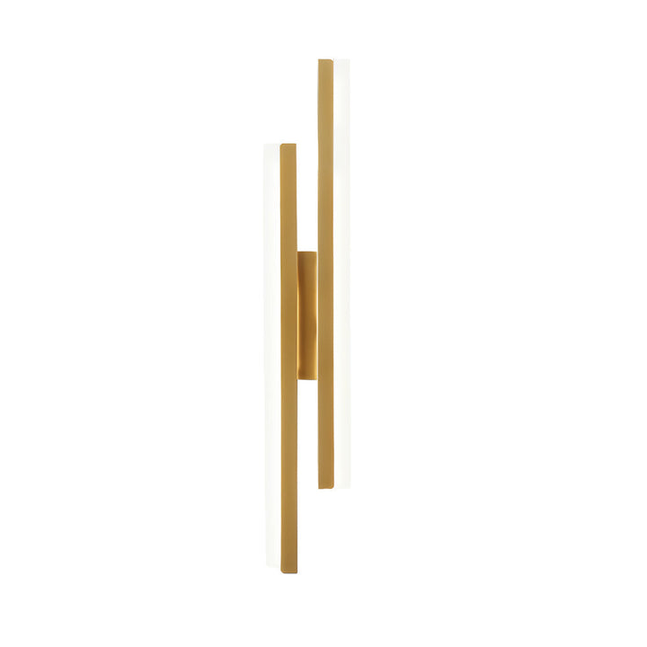Modern 2-Light Linear LED Wall Lamp with 3-Step Dimming - Black/Gold Wall Sconce | Kalsten