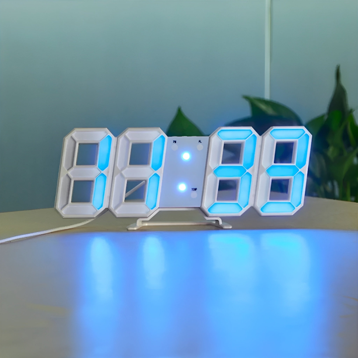 Kalsten | Modern 3D LED Wall Clock – Digital Eye‑Catching Display