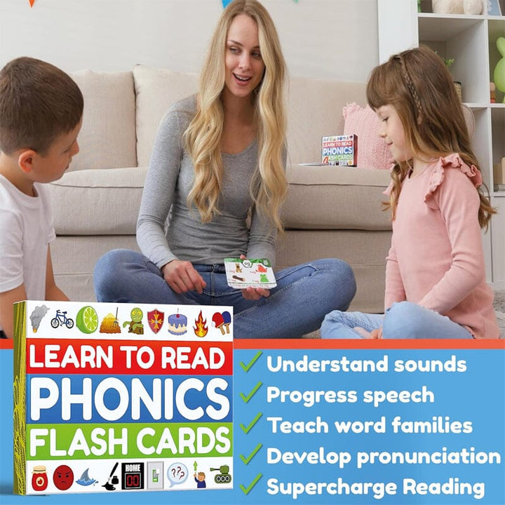 Kalsten | Phonics Flashcards - Learning to read in 20 steps - Digraphs CVC mixtures long vowel sounds