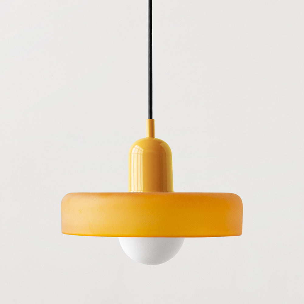 Bauhaus Coloured Glass Pendant Lamp