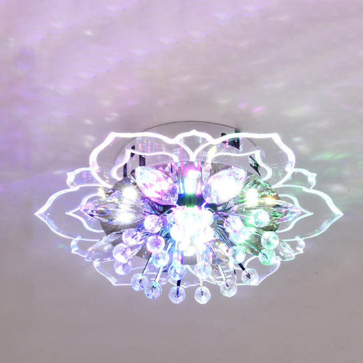 GlowPetal LED Crystal Ceiling Lamp – Flower-Shaped Modern Decor