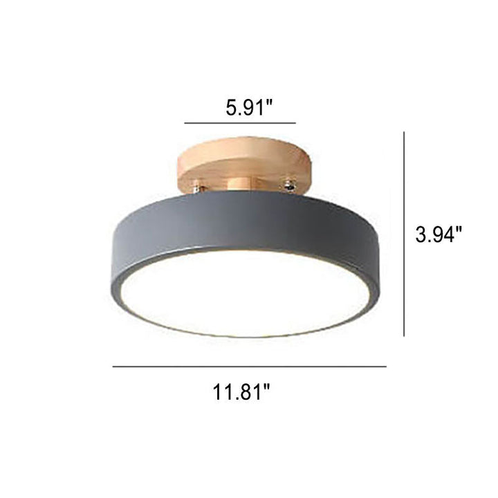 LED Round Ceiling Lamp – Nordic Semi-Flush Design