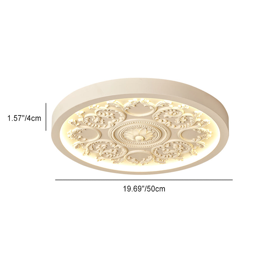 Flush Mount Ceiling Light Iron Acrylic 12.99 in White Living Room Bedroom Minimalist Built-in LED Dimmable Lighting | Kalsten