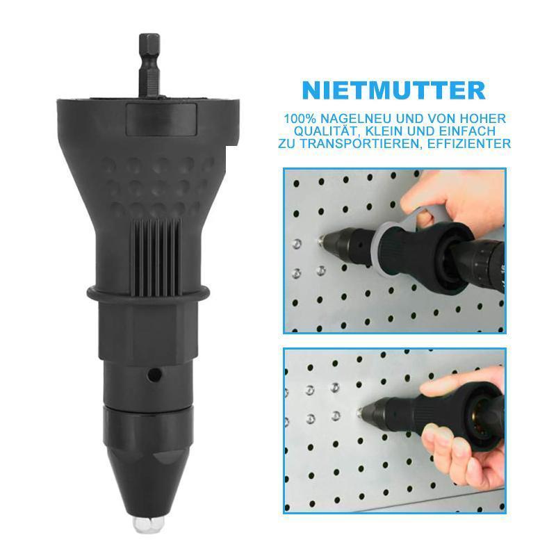 Removable rivet gun drill adapter | Kalsten