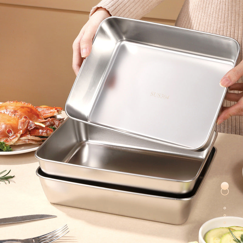 Stainless steel square plate (with lid) | Kalsten