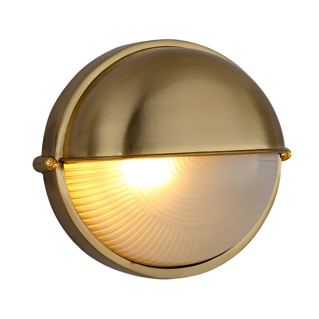 Round Oval Cast Aluminum Glass Waterproof Retro Industrial Wall Lamp | Kalsten